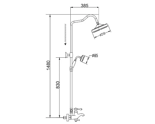 Купить Душевая система 210 мм Rose R0136Q в магазине сантехники Santeh-Crystal.ru