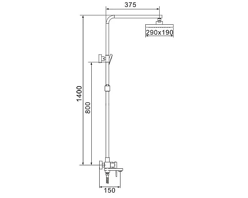Купить Душевая система 290х190 мм Rose R2836H в магазине сантехники Santeh-Crystal.ru