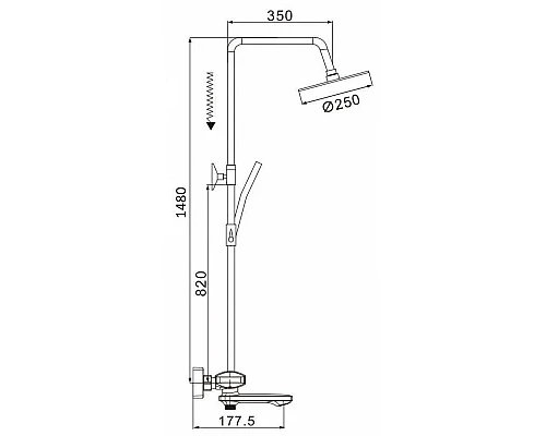 Приобрести Душевая система 250 мм Rose R3996F в магазине сантехники Santeh-Crystal.ru