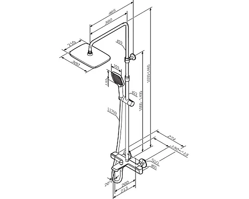 Купить Душевая система 300х210 мм Am.Pm Func F078F500 в магазине сантехники Santeh-Crystal.ru