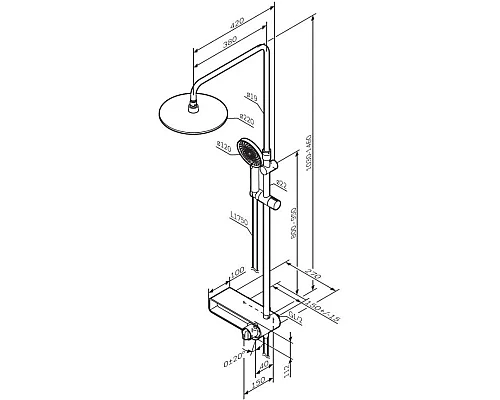 Приобрести Душевая система 220 мм Am.Pm X-Joy F0785A722 в магазине сантехники Santeh-Crystal.ru