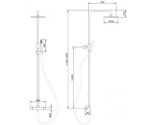 Купить Душевая система 250 мм Abber Wasser Kreis AF8160RG в магазине сантехники Santeh-Crystal.ru