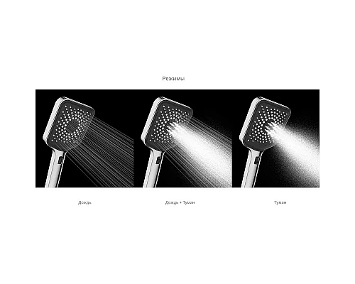 Душевой гарнитур Vincea Inspire VSHN-3I4HGM 3 режима, вороненая сталь