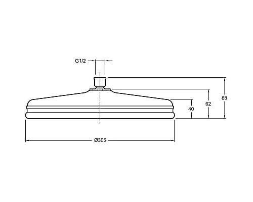 Приобрести Верхний душ 305 мм Jacob Delafon Katalyst E13694-CP в магазине сантехники Santeh-Crystal.ru