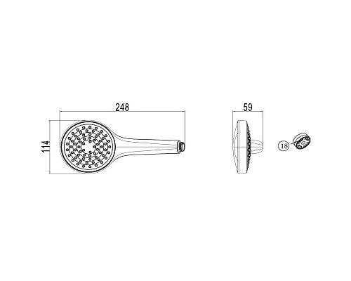 Приобрести Душевая лейка 114 мм Villeroy & Boch Embrace TVS1084110161 в магазине сантехники Santeh-Crystal.ru