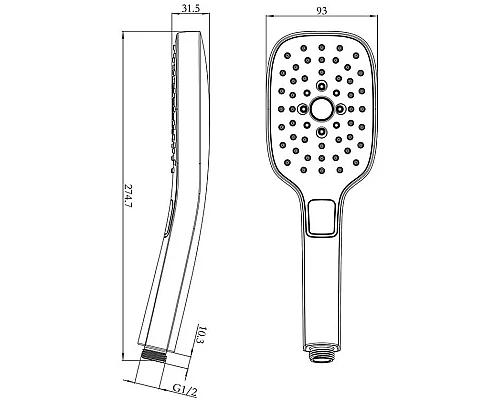 Душевая лейка 93 мм AltroBagno AltroBagnoHS070801Cr