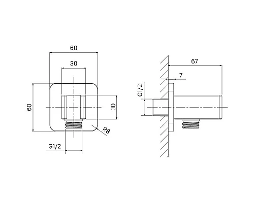 Заказать Подключение для душевого шланга с держателем IDDIS Slide SLI60CBi62 в магазине сантехники Santeh-Crystal.ru