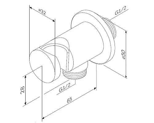 Купить Подключение для душевого шланга с держателем Am.Pm F0602122 в магазине сантехники Santeh-Crystal.ru