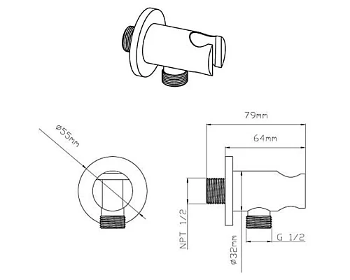 Душевой комплект 300 мм Vincea Inspire VSFW-433TI2GM