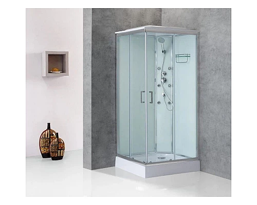 Купить Душевая кабина 90х90х235 см BelBagno UNO-CAB-A-2-90-P-Cr-TOP текстурное стекло в магазине сантехники Santeh-Crystal.ru