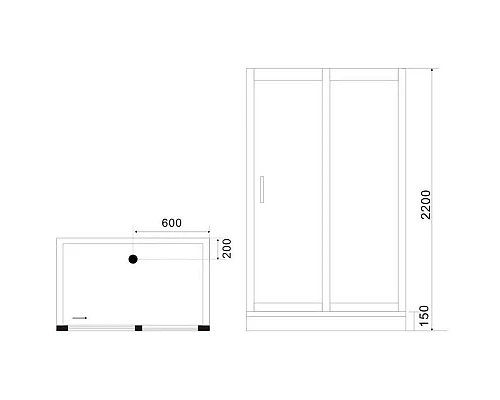 Заказать Душевая кабина 120х90х220 см Black & White Galaxy 5509120 прозрачное в магазине сантехники Santeh-Crystal.ru