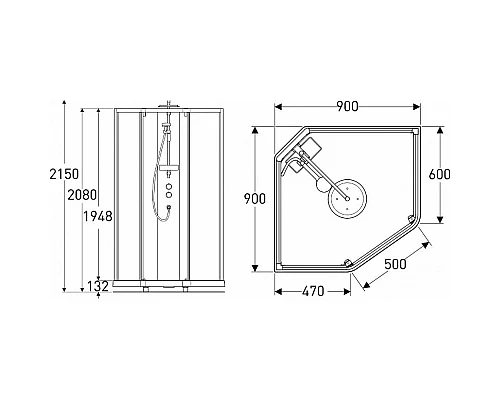 Заказать Душевая кабина 90х90х215 см IDO Showerama 10-5 Comfort 558.201.303 прозрачное в магазине сантехники Santeh-Crystal.ru