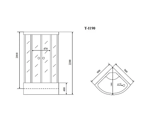 Заказать Душевая кабина 90x90x220 см Timo Standart T-6690 S прозрачное в магазине сантехники Santeh-Crystal.ru
