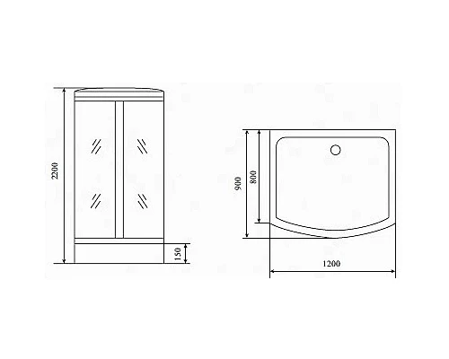 Заказать Душевая кабина 120x90x220 см Timo Standart T-6615 S прозрачное в магазине сантехники Santeh-Crystal.ru