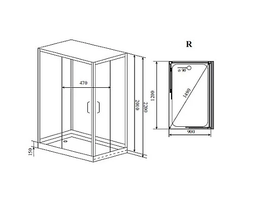 Приобрести Душевая кабина 120x90x220 см Timo Helka H-515 R прозрачное в магазине сантехники Santeh-Crystal.ru