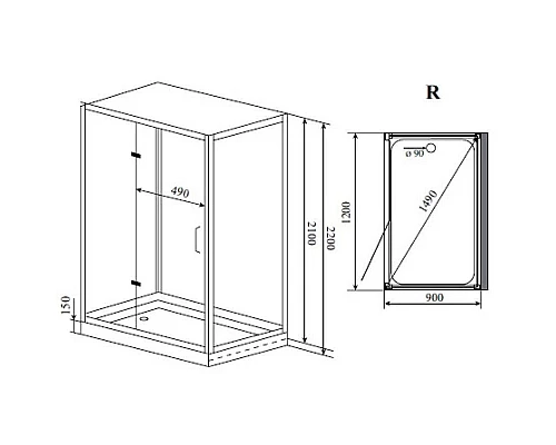 Заказать Душевая кабина 120x90x220 см Timo Puro H-510 R прозрачное в магазине сантехники Santeh-Crystal.ru