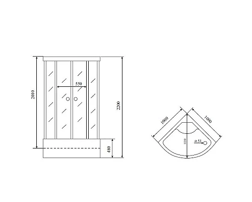 Приобрести Душевая кабина 100x100x220 см Timo Comfort T-8800 F матовое в магазине сантехники Santeh-Crystal.ru