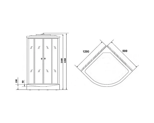 Заказать Душевая кабина 120х80х215 см Niagara NG-4312-08R матовое в магазине сантехники Santeh-Crystal.ru