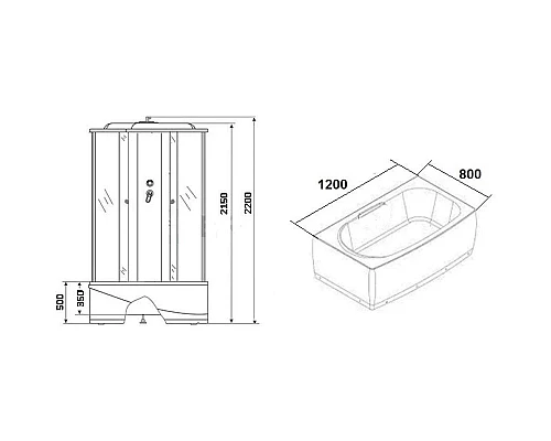 Заказать Душевая кабина 120х80х220 см Niagara NG-307-01L интимато в магазине сантехники Santeh-Crystal.ru