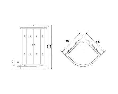 Купить Душевая кабина 90х90х220 см Niagara NG-701-01N интимато в магазине сантехники Santeh-Crystal.ru