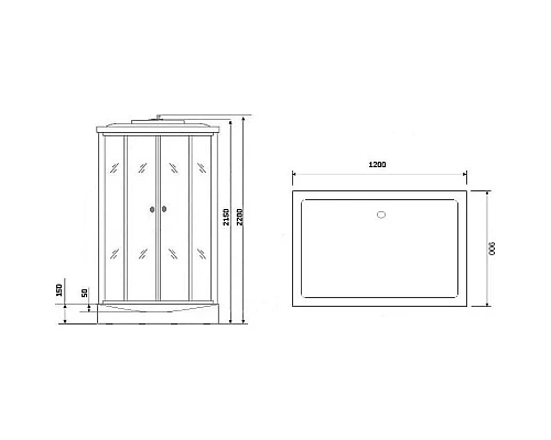 Купить Душевая кабина 120х90х220 см Niagara NG-7711WR прозрачное в магазине сантехники Santeh-Crystal.ru