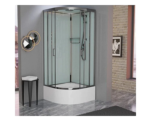 Купить Душевая кабина 90x90x220 см Frank F409/2 М Brilliant 20102 текстурное стекло в магазине сантехники Santeh-Crystal.ru