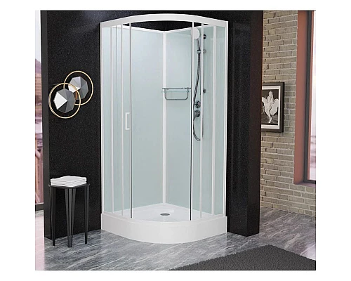 Заказать Душевая кабина 100x100x215 см Frank F400 White 4000404 прозрачное в магазине сантехники Santeh-Crystal.ru