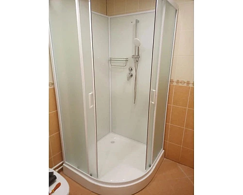 Купить Душевая кабина 100x100x215 см Frank F400 М White 20007 текстурное стекло в магазине сантехники Santeh-Crystal.ru