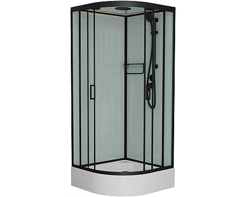 Заказать Душевая кабина 90x90x220 см Frank F409/1 Black 139009 прозрачное в магазине сантехники Santeh-Crystal.ru