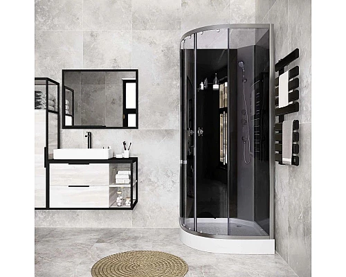Заказать Душевая кабина 90х90х200 см Niagara E90/13/TN/BK тонированное в магазине сантехники Santeh-Crystal.ru