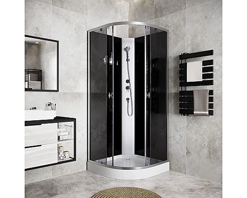 Заказать Душевая кабина 90х90х200 см Niagara E90/13/TN/BK тонированное в магазине сантехники Santeh-Crystal.ru
