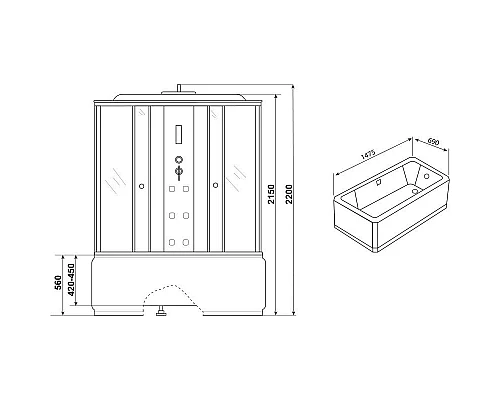 Заказать Душевая кабина 150х70х220 см Niagara NG-3150-01 интимато в магазине сантехники Santeh-Crystal.ru
