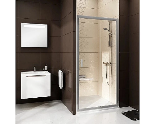 Заказать Душевая раздвижная дверь Ravak Blix BLDP2 110 сатин Transparent 0PVD0U00Z1 в магазине сантехники Santeh-Crystal.ru