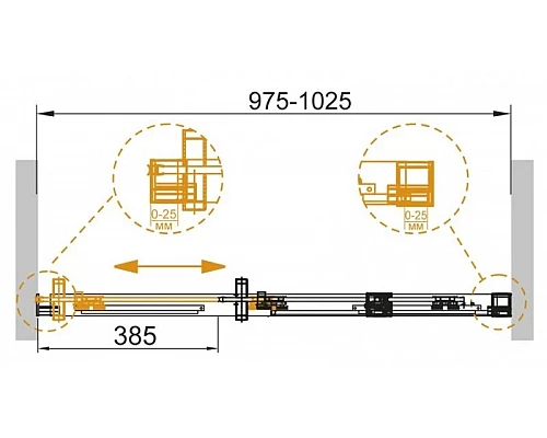 Заказать Душевая дверь 100 см Cezares DUET SOFT-BF-1-100-C-Cr-R прозрачное в магазине сантехники Santeh-Crystal.ru