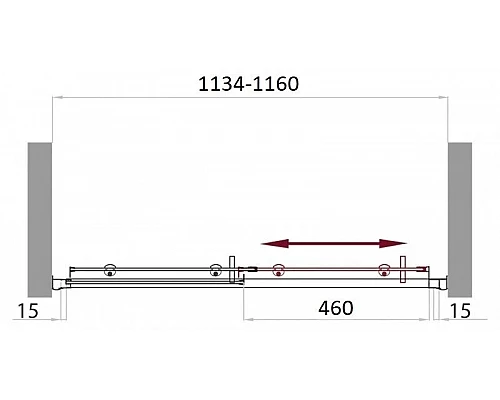 Приобрести Душевая дверь 115 см BelBagno UNO-BF-1-115-C-Cr прозрачное в магазине сантехники Santeh-Crystal.ru