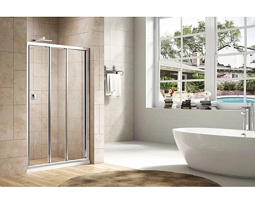 Заказать Душевая дверь 100 см Cezares FAMILY-B-BF-3-100-P-Cr текстурное стекло в магазине сантехники Santeh-Crystal.ru