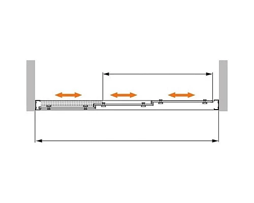 Заказать Душевая дверь 100 см Cezares FAMILY-B-BF-3-100-P-Cr текстурное стекло в магазине сантехники Santeh-Crystal.ru