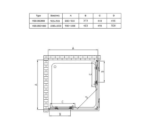 Душевой уголок 100x100 см Vincea Soft VSS-3SO100CL прозрачное