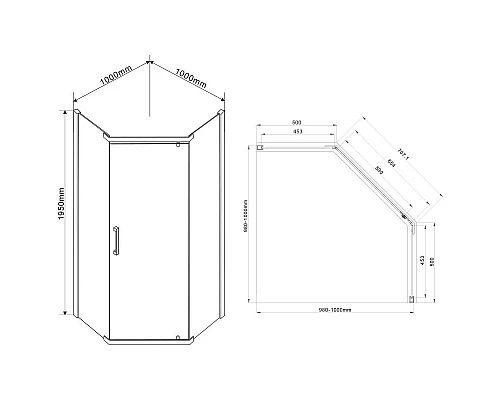 Душевой уголок 100x100 см Vincea Stresa VSP-1S100CH шиншилла