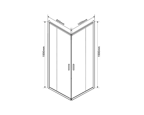 Душевой уголок 100x80 см Vincea Garda VSS-1G8010CLB прозрачное