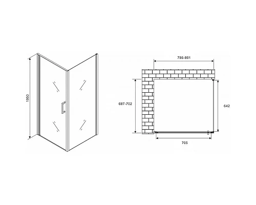 Купить Душевой уголок 80х70 см Abber Sonnenstrand AG04080M-S70M матовое в магазине сантехники Santeh-Crystal.ru