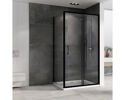 Купить Душевой уголок 110х50 см Abber Schwarzer Diamant AG30110B5-S50B5 прозрачное в магазине сантехники Santeh-Crystal.ru