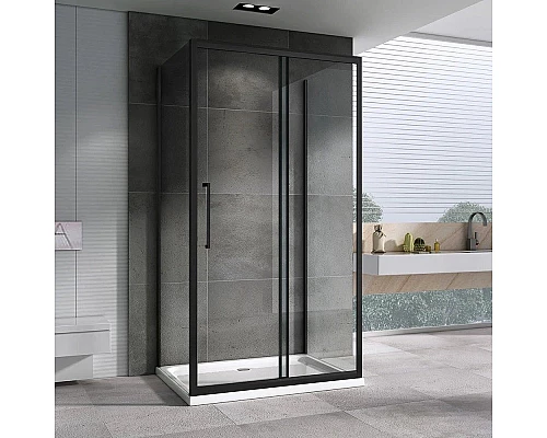 Купить Душевой уголок 130х60 см Abber Schwarzer Diamant AG30130BH-S60B-S60B прозрачное в магазине сантехники Santeh-Crystal.ru