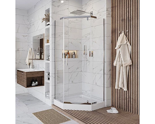 Приобрести Душевой уголок с поддоном 90х90х195 см Niagara NG-009-14D прозрачное в магазине сантехники Santeh-Crystal.ru