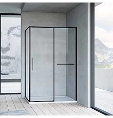 Душевой уголок 100x100 см Vincea Slim Soft VSR-1SS1010CLB прозрачное