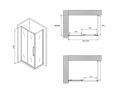 Приобрести Боковая стенка 60 см Abber Schwarzer Diamant S60M матовое в магазине сантехники Santeh-Crystal.ru