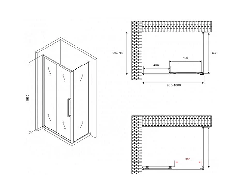 Приобрести Боковая стенка 70 см Abber Schwarzer Diamant S70BM матовое в магазине сантехники Santeh-Crystal.ru