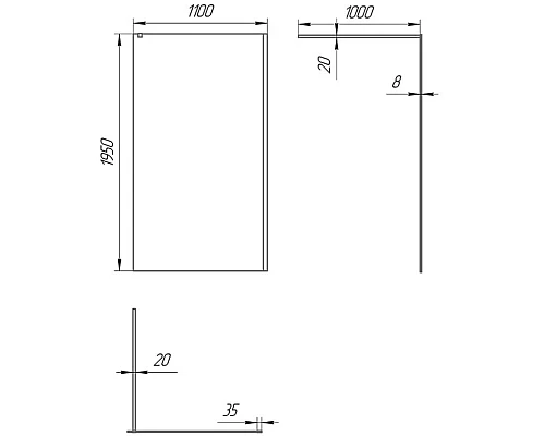 Заказать Неподвижная перегородка 110 см Paini PAINI-WalkIN110C прозрачное в магазине сантехники Santeh-Crystal.ru