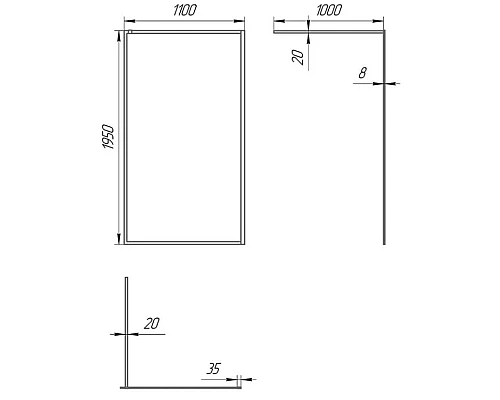 Купить Неподвижная перегородка 110 см Paini PAINI-WalkIN110F прозрачное в магазине сантехники Santeh-Crystal.ru