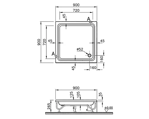 Купить Боковая панель для поддона 90 см Vitra Optima 51880001000 в магазине сантехники Santeh-Crystal.ru